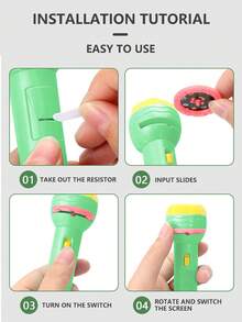 Linterna De Proyección Luminosa, Dibujo Animado De Iluminación De Proyector, Regalo De Cumpleaños Interesante - Verde - Ver 4