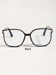 1 件裝女式經典塑膠大幾何框透明眼鏡適合返校日常生活服裝配件 - 無色 - 查看 2