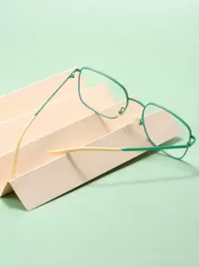 1pair Women's Classic Macaron Color Square Frame Vintage Metal Glasses Clear Glasses Accessories Glasses Accessories For Women