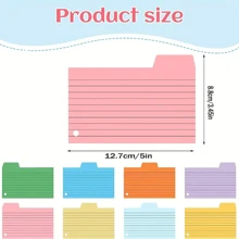 200入組彩色索引卡,3.45x5英寸有規矩的索引卡,附有8張鈍頭閃卡和有線索引卡重量級筆記卡,適用於學習辦公室家用學校用品