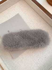 1入組女士多色毛茸茸方形髮夾,時尚優雅,適合日常佩戴 - 彩色 - 查看 7