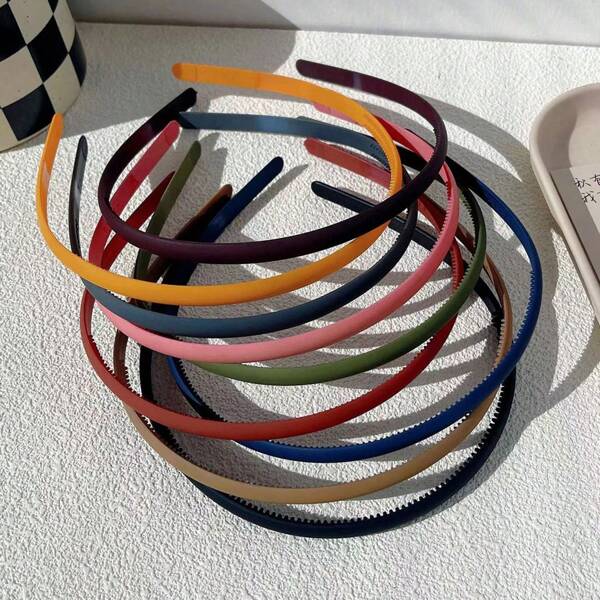 Ladies Simple Matte Thin Edge Hairband With Teeth To Fix Loose Hair & Prevent From Slipping, Suitable For Daily Use,Hairband,Hair Hoop,Hair Accessories Headbands
