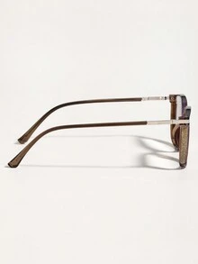 1 件裝女式經典塑膠大幾何框透明眼鏡適合返校日常生活服裝配件 - 無色 - 查看 9