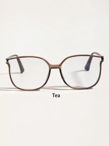 1 件裝女式經典塑膠大幾何框透明眼鏡適合返校日常生活服裝配件 - 無色 - 查看 6