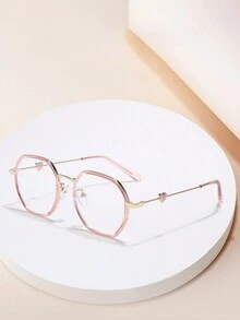1 件女士时尚 Tr 混合金属方形框架眼镜，带心形细节 - 彩色 - 查看 2