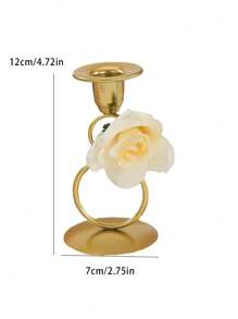 金色浪漫圓環設計蠟燭座,是派對、婚禮和餐桌裝飾道具的完美選擇 - 金色二號 - 查看 2