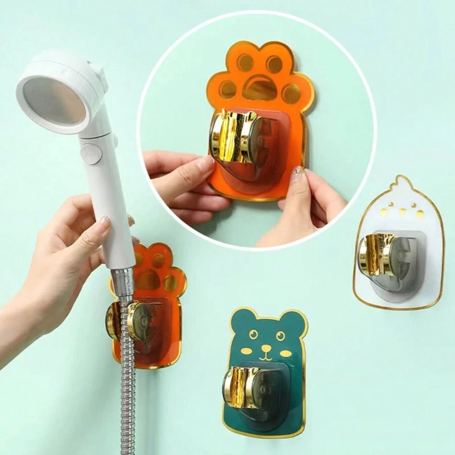 1 件淋浴支架 & 淋浴支架 & 免打孔壁掛式淋浴支架 & 可調式手持花灑底座 & 強力黏合 & 防水浴室配件 & 充滿儀式感的浴室工具 - 橘色 - 查看 1