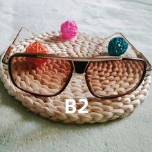 1pc European And American Retro Style Punk Fashion Glasses With Metal Frame Tinted Shades, Gold Tone Glasses - Multicolor - View 5