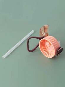 1入650ml可攜式塑料水瓶,附有可拆式吸管矽膠嘴,現代休閒戶外運動水瓶 - 粉色 - 查看 4