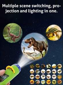1Set Slide Projector Torch Projection Light Small Torches Lamp Flashlight Educational Learning Bedtime Night Light For Child,Kids,Infant,Toddler,Children 24 Images (Some Parts Are Sent Random) - Multicolor - View 4