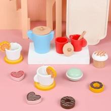 Pretend Play Afternoon Tea Set Wooden Toy For Children, Toddlers, Girls' Tea Party, Birthday Gift - Simulated Afternoon Tea - View 2