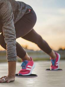 2 件/套瑜珈健身滑翔盤用於肢體協調訓練 - 灰色 - 查看 1