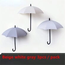 3pcs/Pack Strong Adhesive Punch-Free Umbrella Hook For Home Decoration And Wall Hanging - Key Hook And Bathroom Accessory - 3Pcs Umbrella Hook - View 8