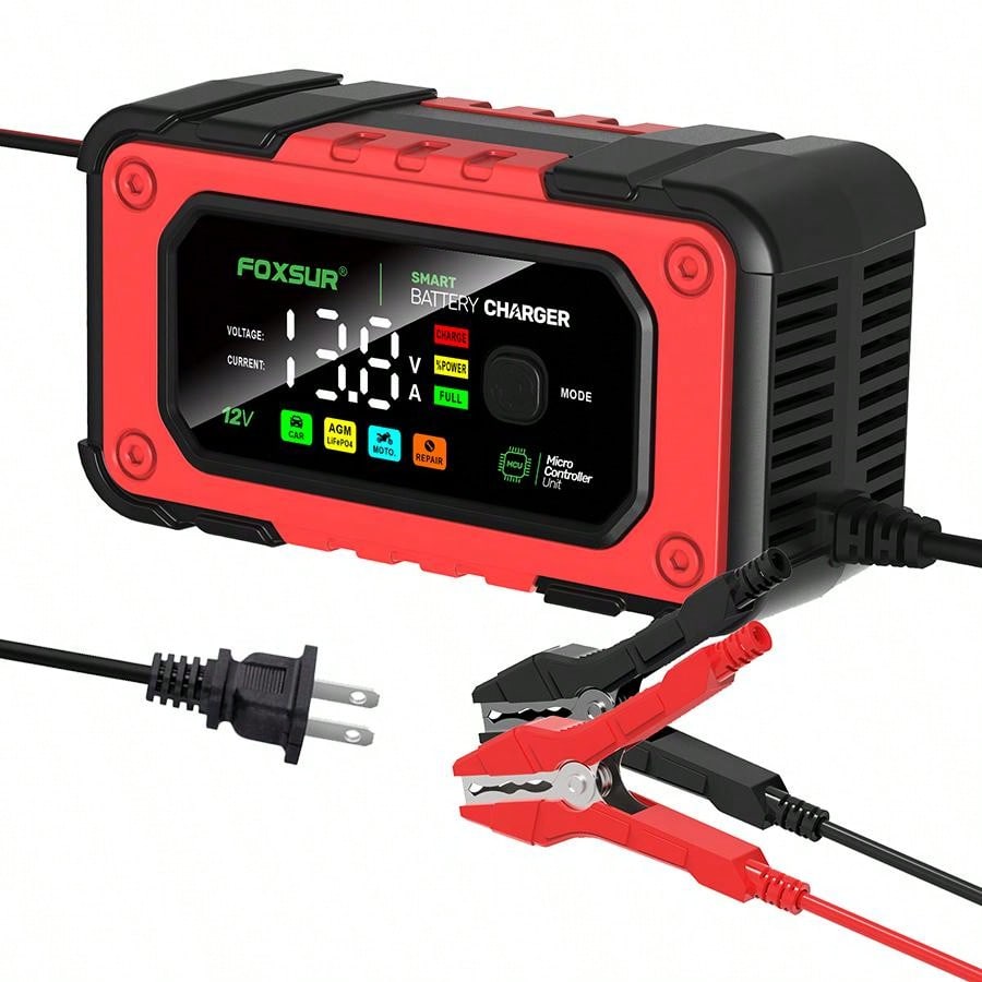 12V 7A Car Battery Charger Digital Battery Maintainer LCD Display Smart Fast Charge For Calcium