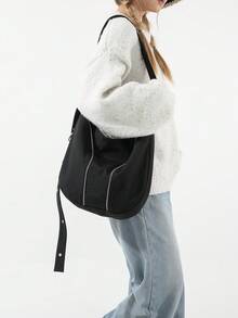 女性手提包、肩袋、斜背包 - 黑色 - 查看 1