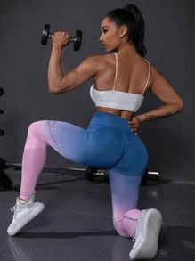 Women Sports Leggings - Rose Red - View 5