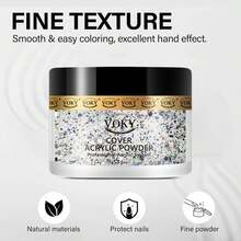 Voky 1pc 15g Crystal Powder Glitter Durable Nail Powder For Nail Extension & 3d Nail Art, Suitable For Nail Salon/Diy Nail Art/At-Home Nail Art, Multiple Colors Available - Multicolor - View 3