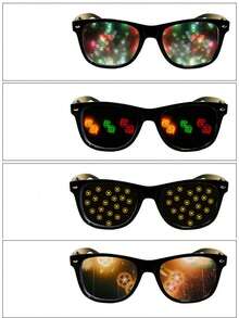 Studded Diffraction Optical Firework Glasses, Special Effects Glasses For Nightclub Light Show, Rave Party - Multicolor - View 3