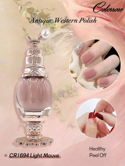 COLORROSE 11ml Peel Off Nail Polish, Nail Gel, Water Based, With Nourishing Oil, Bright Glaze Color, Quick Drying, Round Brush Head For Easy Apply
