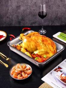 Charola para hornear 49 x 34 x 7 cm cocina pavo galletas - Gris - Ver 4