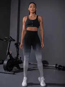 Women Sports Leggings - 黑色 - 查看 1