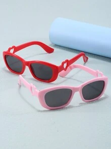 2 副经典时尚装饰时尚眼镜，适合女孩 - 彩色 - 查看 5