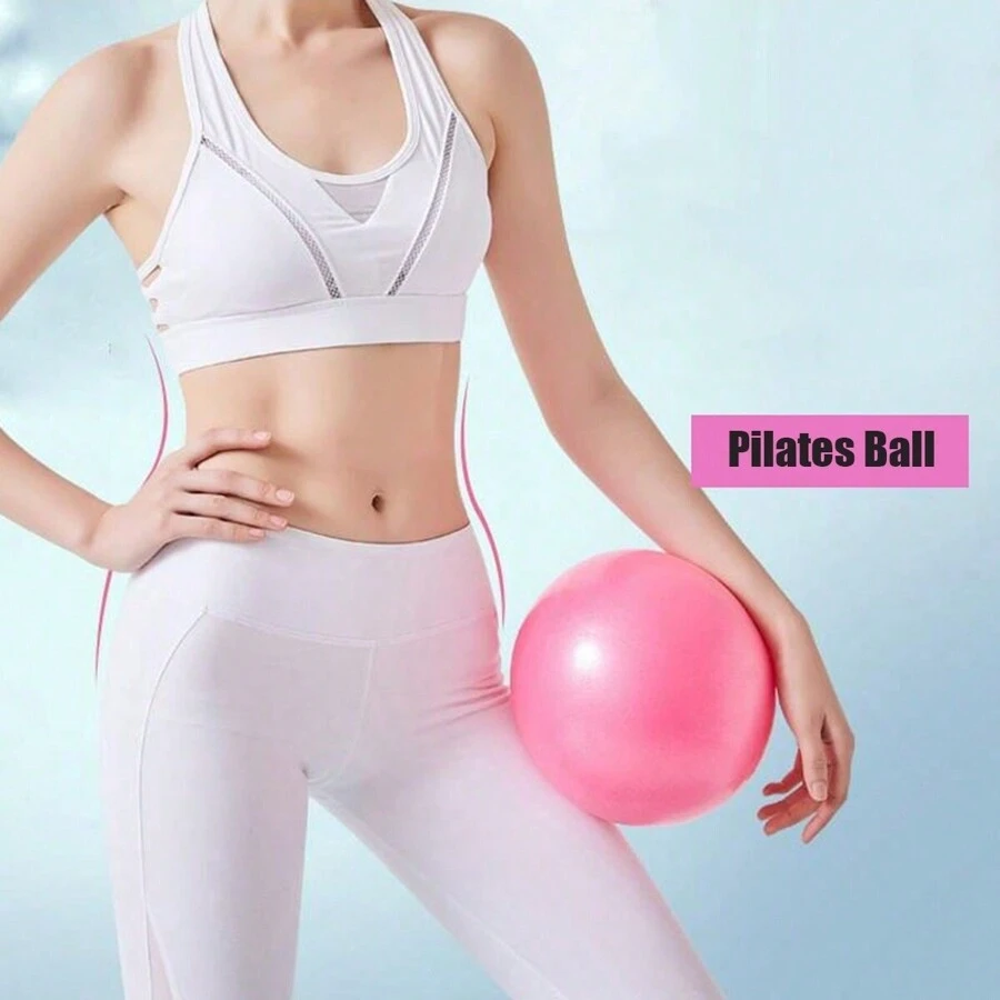 1pc Mini Exercise Pilates Yoga Ball Home Stability Small Curved Board Squishy Training Improves Balance With An Inflatable Straw 9.8 Inches