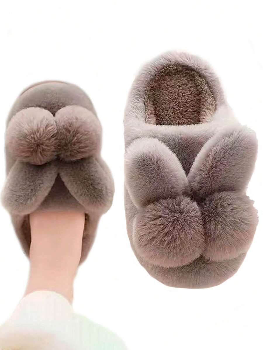 Pantuflas Conejo. 1 Par de Bonitas Pantuflas Suaves, Cómodas y Calientitas con Diseño de Conejo. Ideal para la Comodiad del Hogar. - Marrón - Ver 1