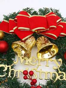 1入組香港香氛聖誕裝飾花環,適用於窗戶展示、掛在門上、裝飾聖誕環境 - 雙鐘款 - 查看 7