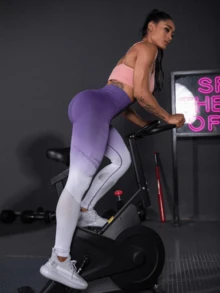 Women Sports Leggings - Purple - View 3
