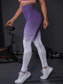 Women Sports Leggings - Purple - View 2