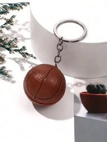 男士休閒運動啡色籃球裝飾鑰匙扣掛件 - 咖啡棕 - 查看 8
