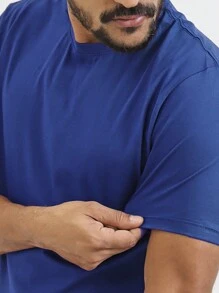 Men T-Shirts - 寶藍色 - 查看 3