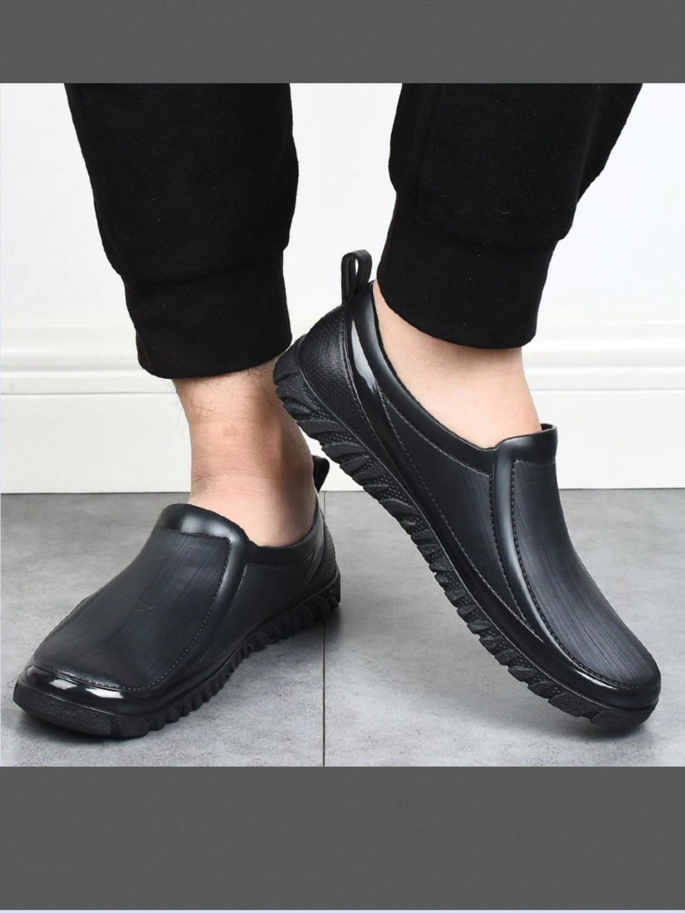 New Arrival Men'S LowCut Rain Boots, Short Tube Work Shoe With Slip