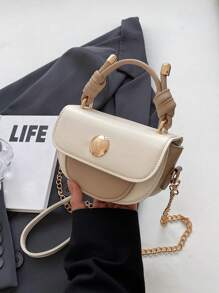 Mini Solid Color Women's Shoulder Handbag - Khaki - View 1