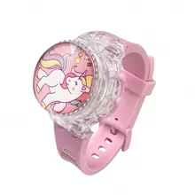 1pc/Set New High-Quality Macaron Color Kids Unicorn Silicone Band Glow Watch, Suitable For Birthday, Halloween, - Pink - View 4
