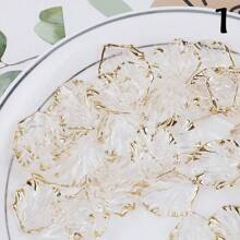 50pcs 17*20mm Leaf Shaped Colorful Acrylic Shell Pendant For Summer Beach Necklace Diy, Shaped Like Fan Or Clam - Multicolor - View 1