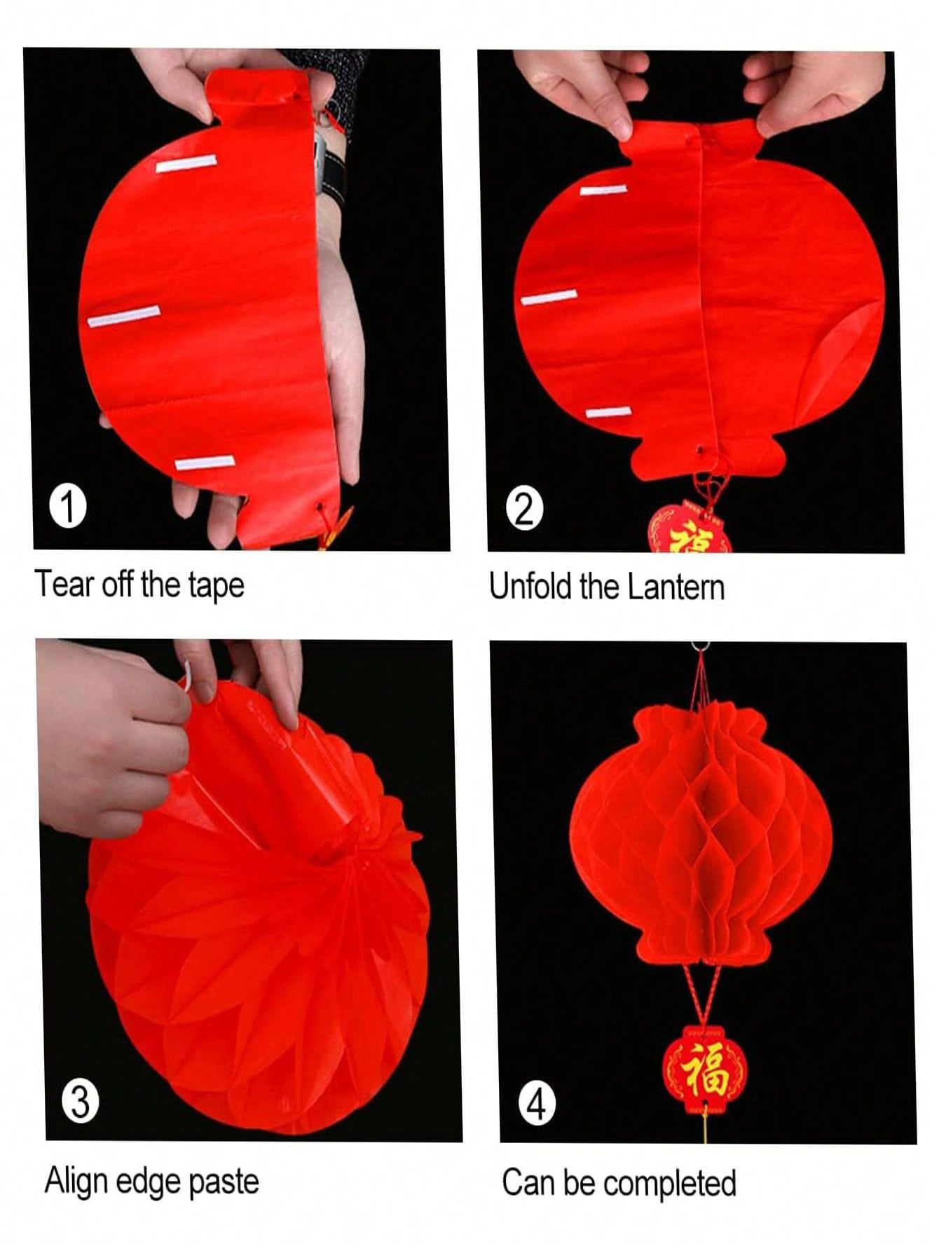 10pcs Chinese Red Paper Lantern, Chinese Festival Hanging Lantern