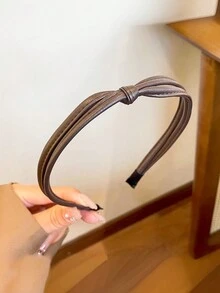 1入女士簡約風薄款皮質蝴蝶結發箍。時尚百搭，適合日常配戴和搭配服裝，西部牛仔風格 - 彩色 - 查看 9