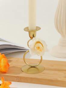 金色浪漫圓環設計蠟燭座,是派對、婚禮和餐桌裝飾道具的完美選擇 - 金色二號 - 查看 3
