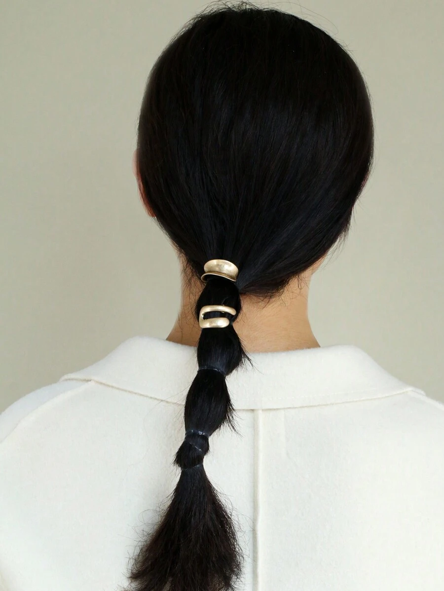 日本風髮飾,金屬髮夾,髮針,髮叉,髮棒,金色,適用於女孩和兒童的新年頭飾 - 金色 - 查看 1