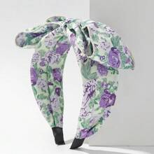 1pc Flower Pattern Bowknot Headband For Women Boho Hair Band Hair Hoop - Multicolor - View 12