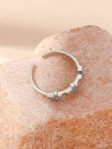 1 Pc Simple And Atmospheric Cross -Shaped Rhinestone Ring Adjustable Women's Daily Life - Yellow Gold - View 3