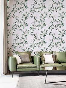 1 Roll Flower Pattern Self-Adhesive Wallpaper, Peel And Stick Wallpaper Bedroom Room Furniture Modification Removable Wall Stickers - Olive Green - View 4