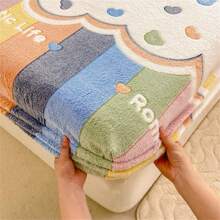 1 Pieza Colcha De Felpa Engrosada Con Patrón En Relieve - Multicolor - Ver 3