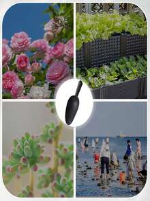 1 件裝黑色加厚園藝鏟用於移植、除草、種植、陽台花園裝飾種植工具花卉蔬菜 - 黑色 - 查看 6