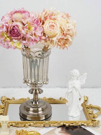 1pc Artificial Rose Flower Ball Wedding Bridal Bouquet, Home Living Room Bedroom Decoration, Photography Prop, Party Gift