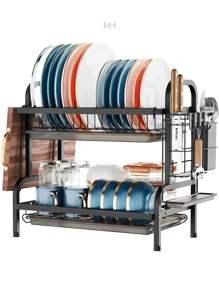 Escurridor de Trastes, Organizador de Platos de 2 Niveles - Multicolor - Ver 2