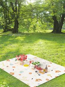1pc Multilayer Foldable Picnic Mat & Blanket, Wear-Resistant Thickened Outdoor Camping Hiking Moisture Proof Pad For Beach, Lawn, Garden - Autumn Forest - View 5
