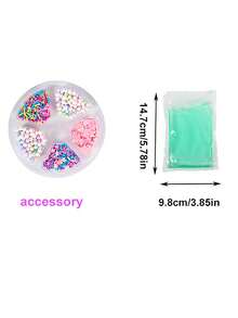 1pc Diy Unicorn Crystal Mud / Rainbow Slime Putty Toy, Blow Bubbles, Stretch, Cooking-Themed, With Straw, Fun Kid's Toy - Purple - View 2